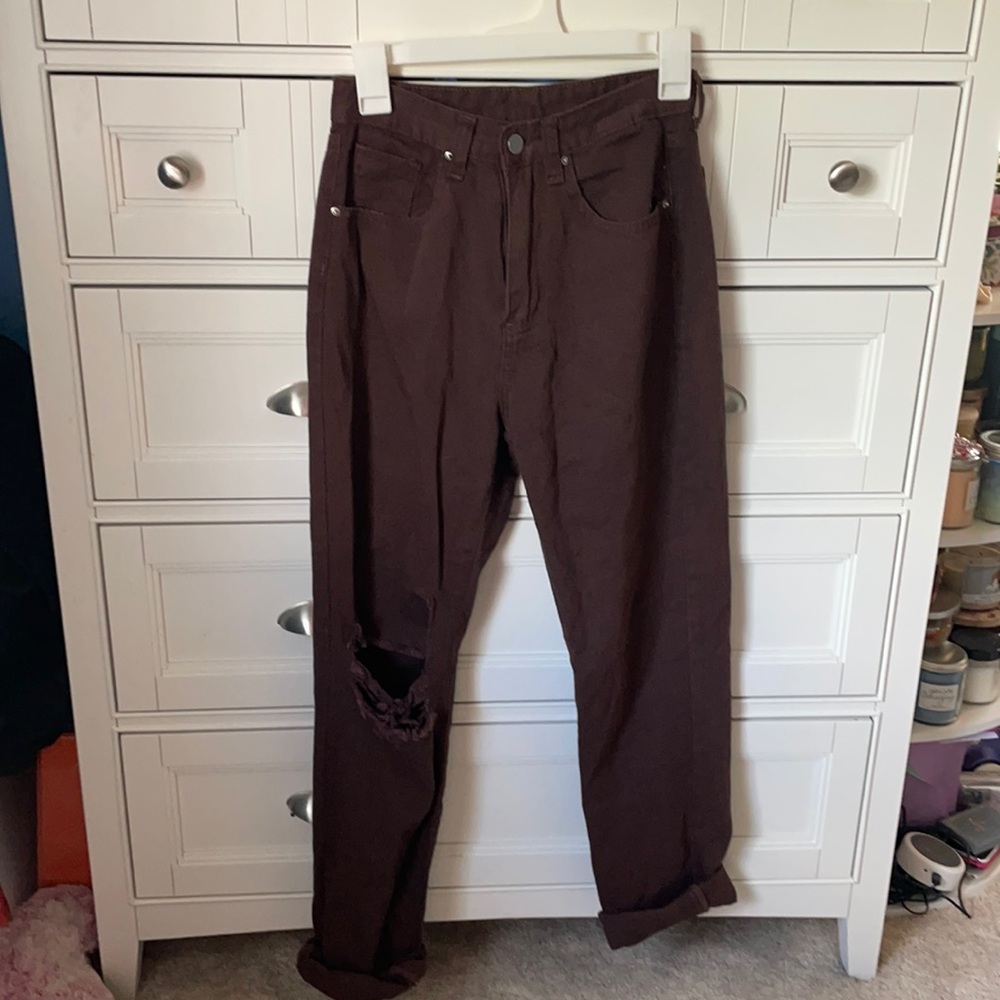 Shein Brown Mom Jeans